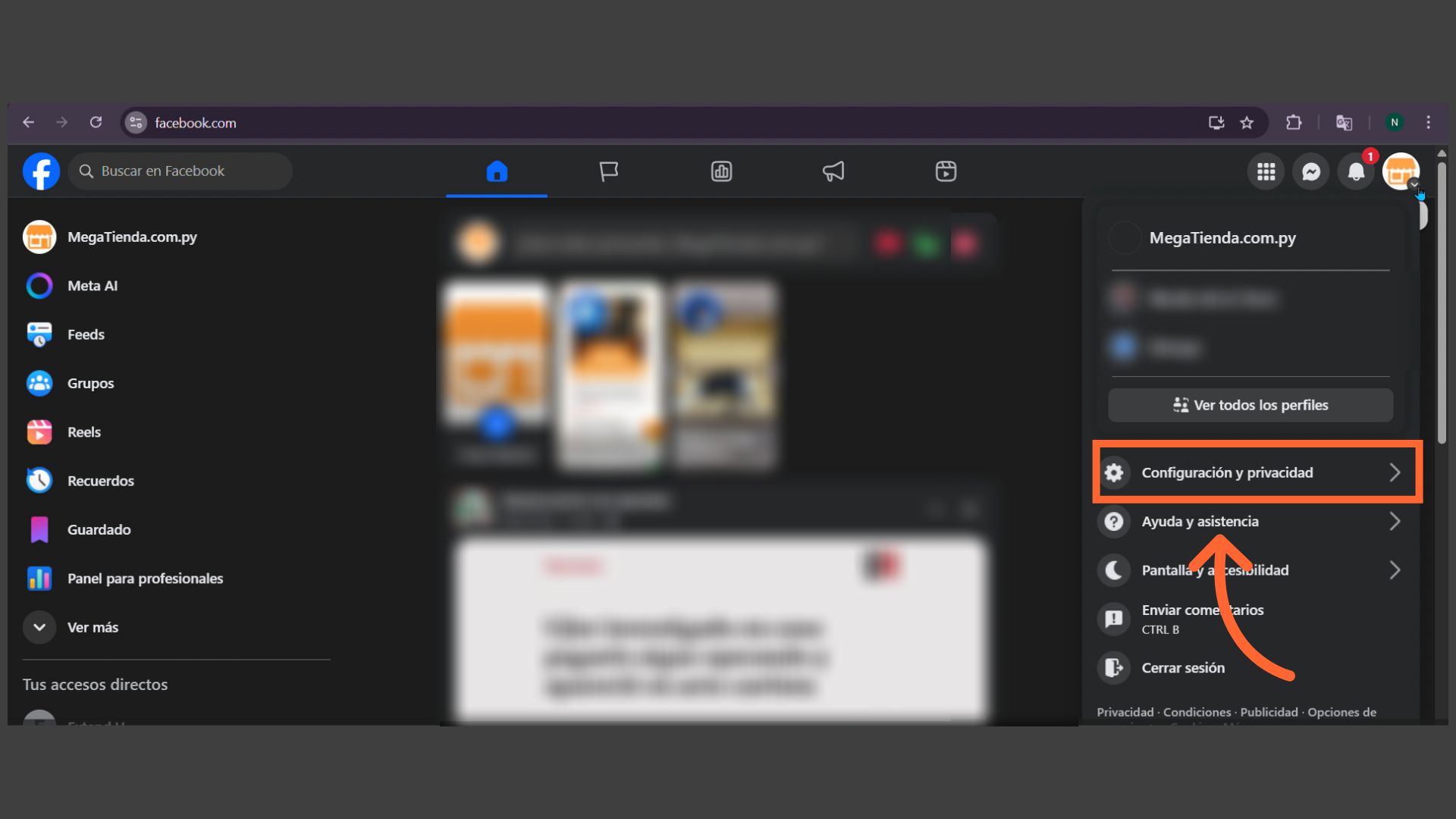 Selecciona configuración y privacidad